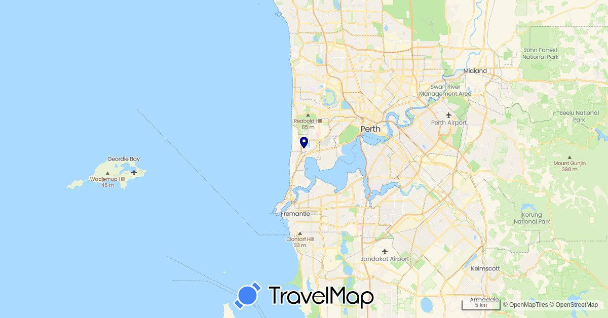 TravelMap itinerary: driving in Australia (Oceania)